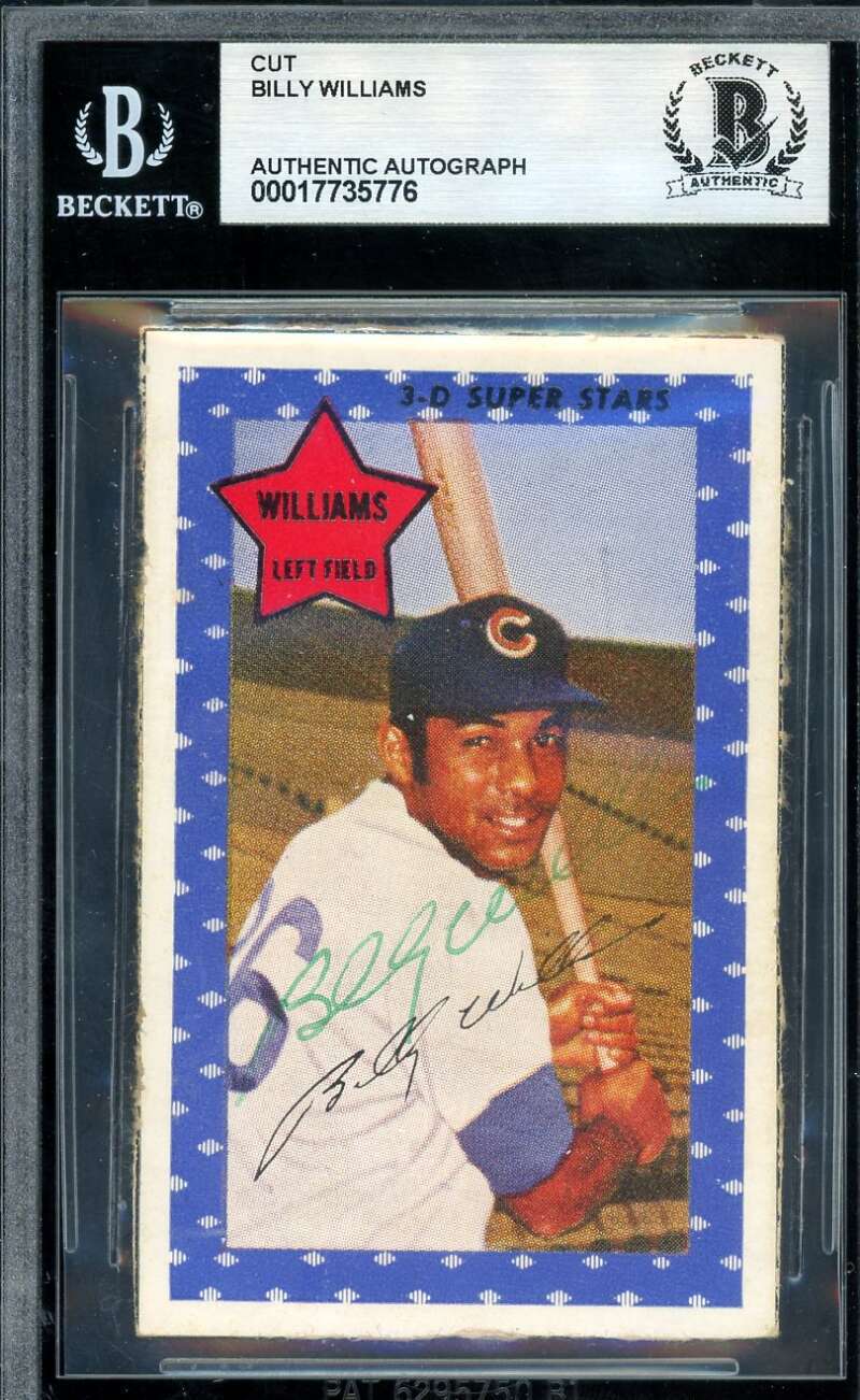 Billy Williams Beckett BAS Signed 1971 Kellogg's Rare Box Cut Autograph