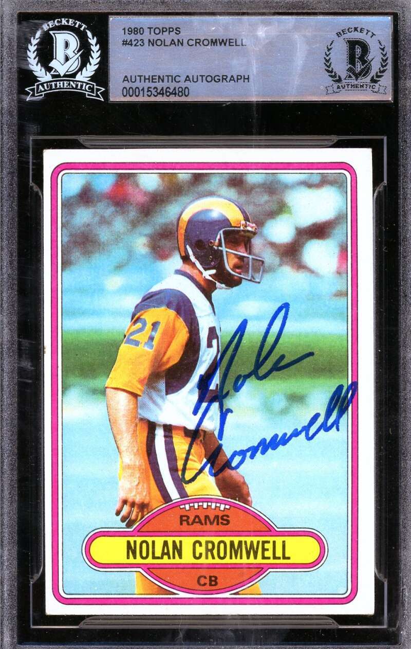 Nolan Cromwell Beckett BAS Signed 1980 Topps Autograph Rookie