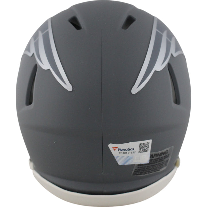 Tom Brady Autographed New England Patriots Slate Mini Helmet Fanatics 48957