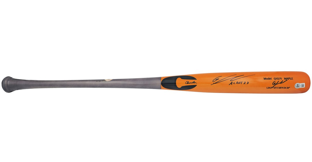 Gunnar Henderson Auto Orange Chandler Player Model Bat Orioles AL ROY 23 Beckett