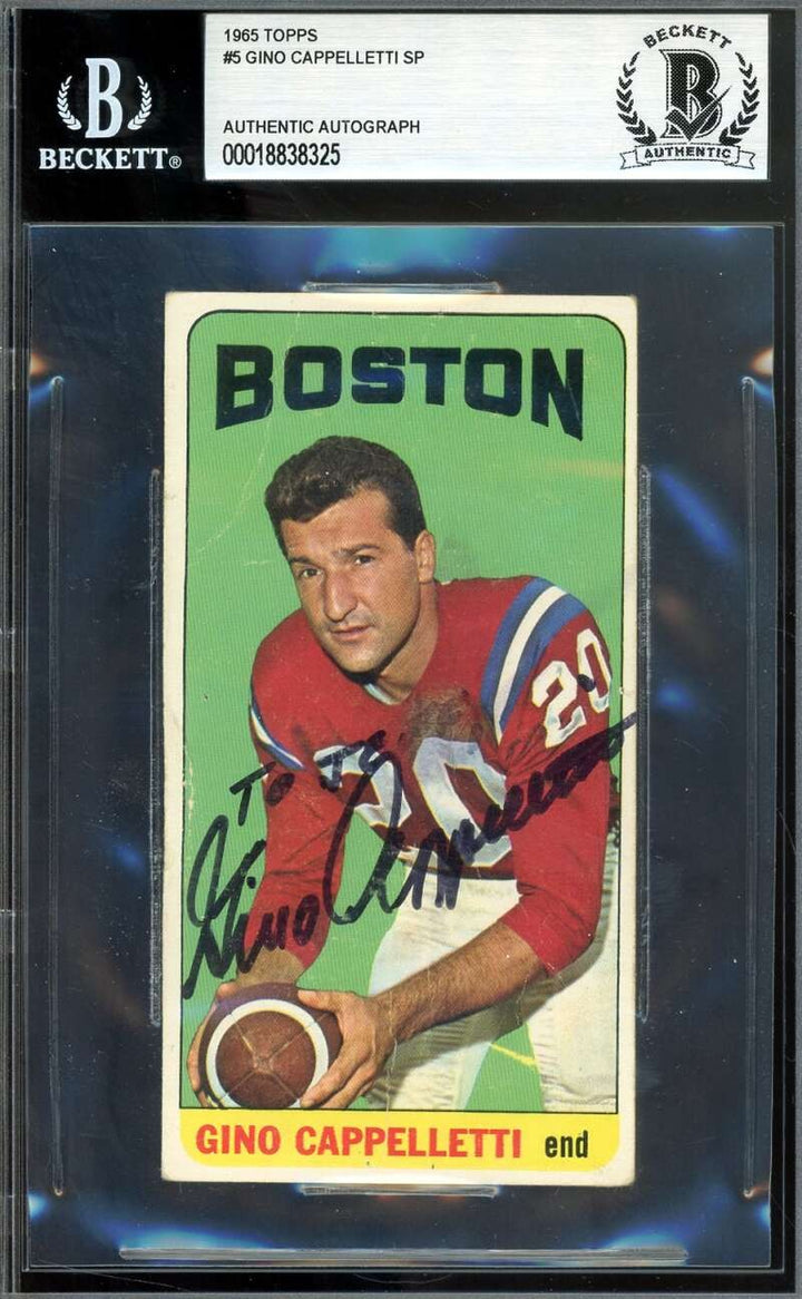Gino Cappelletti Beckett BAS Signed 1965 Topps SP Autograph