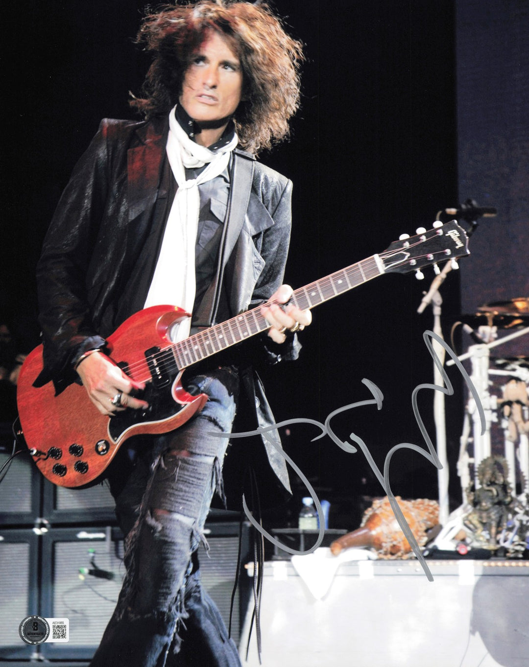 Joe Perry Autographed Signed 11x14 Photo Aerosmith Beckett BAS QR #AE31955