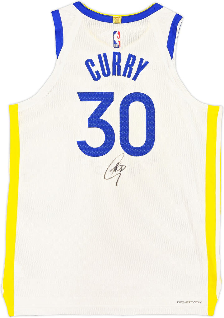 Warriors Stephen Curry Auto White Nike Association Edition Jersey Size 48+2 JSA