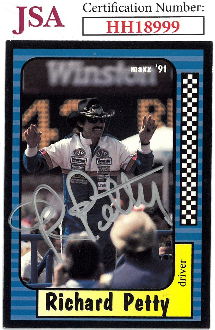 Richard Petty signed NASCAR 1991 Maxx Charlotte Racing On Card Auto #43- JSA