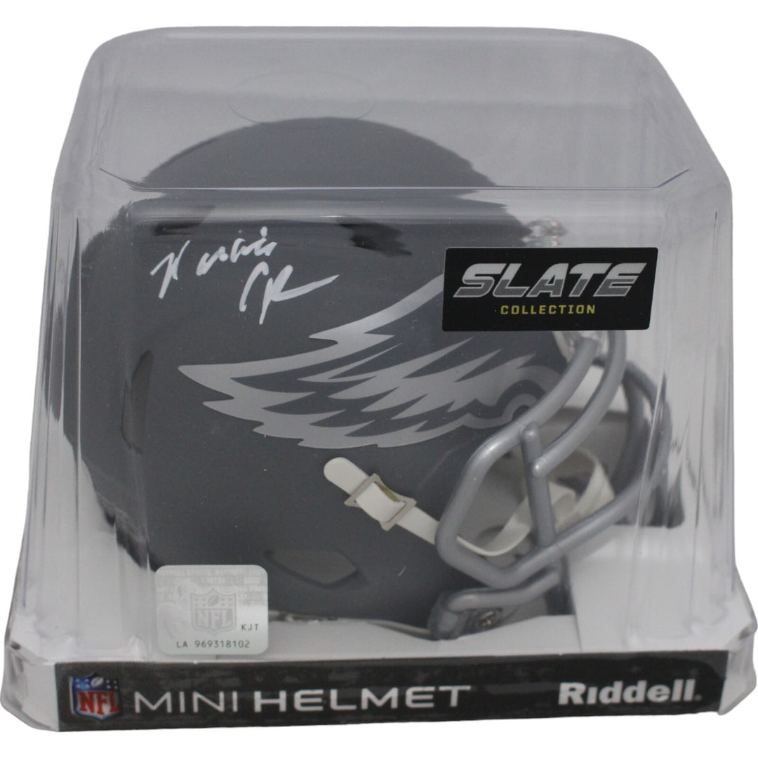 Randall Cunningham Signed Philadelphia Eagles Slate Mini Helmet BAS 45884