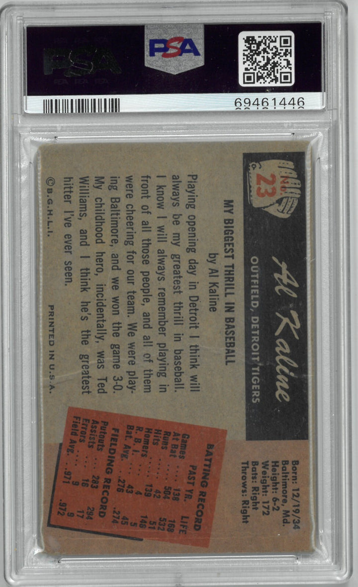 Al Kaline 1955 Bowman Baseball Card #23- PSA Graded 1 PR (Detroit Tigers)