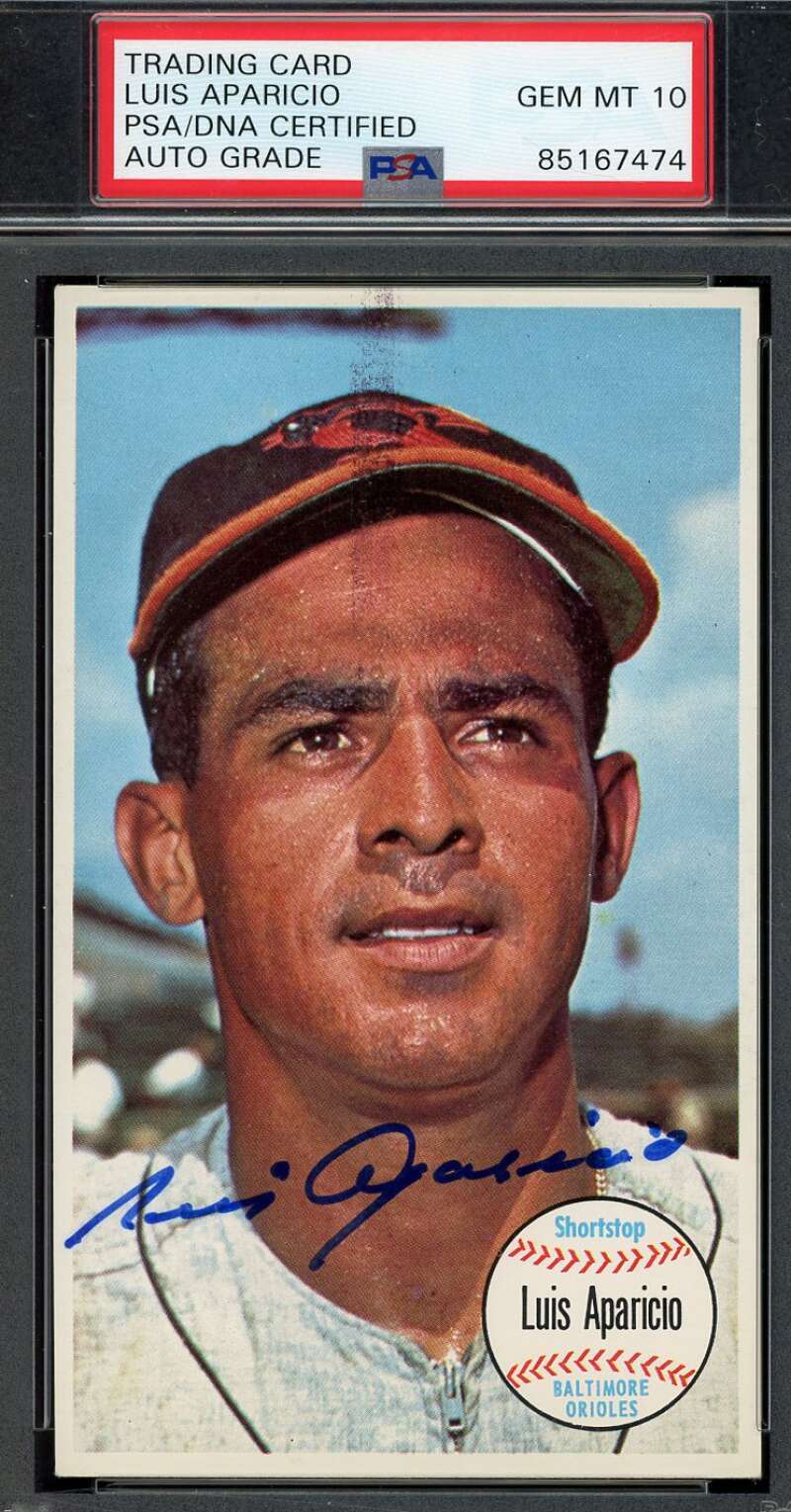 Luis Aparicio Gem Mint 10 PSA DNA Signed 1964 Topps Giants Autograph