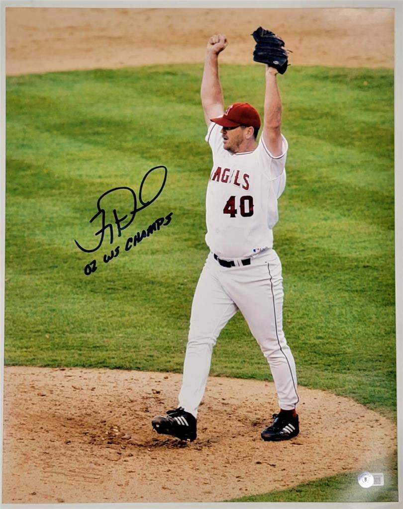 Troy Percival signed "02 WS Champs" 16x20 Photo Angels autograph BAS Beckett Wit