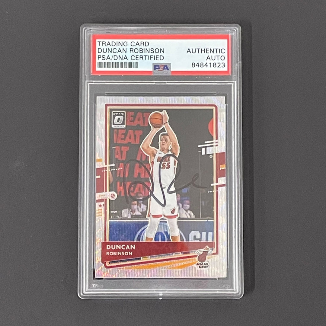2020-21 Panini Donruss Optic #48 Duncan Robinson Signed Card AUTO PSA Slabbed He