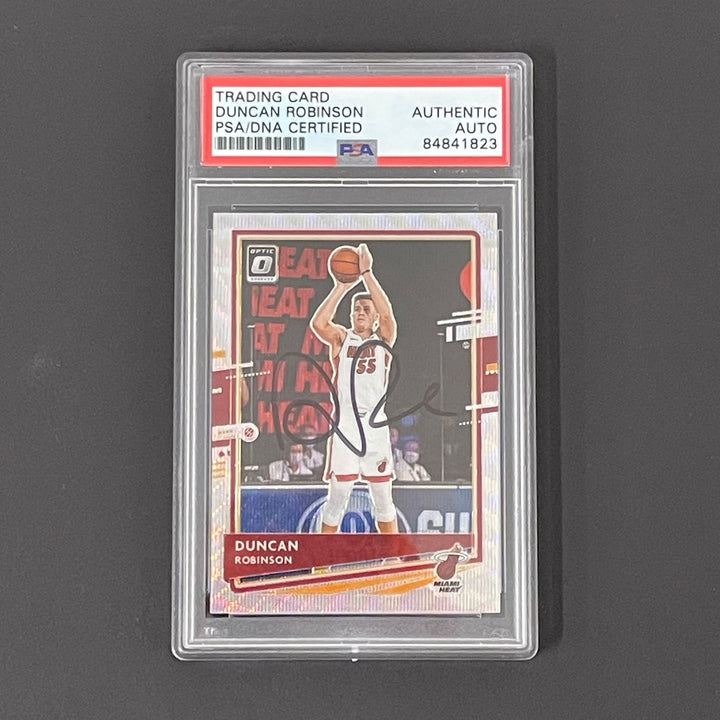 2020-21 Panini Donruss Optic #48 Duncan Robinson Signed Card AUTO PSA Slabbed He