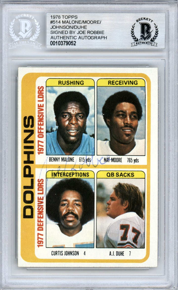 Joe Robbie Signed 1978 Topps Card 514 Dolphins Team Owner Beckett