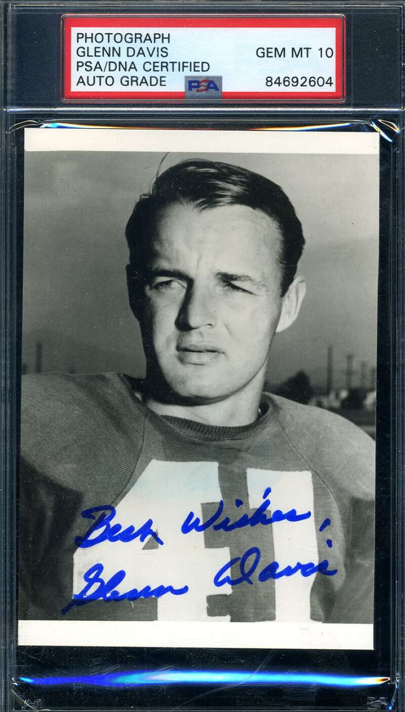 Glenn Davis Gem Mint 10 PSA DNA Signed Coa Autograph Photo