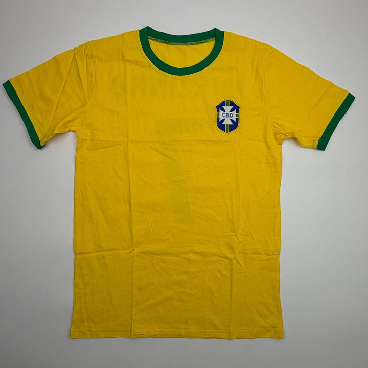 Autographed/Signed Jairzinho Brazil Yellow Soccer Futbol Jersey Beckett BAS COA