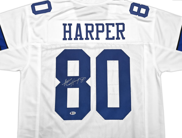 Dallas Cowboys Alvin Harper Signed White Jersey Beckett Wit