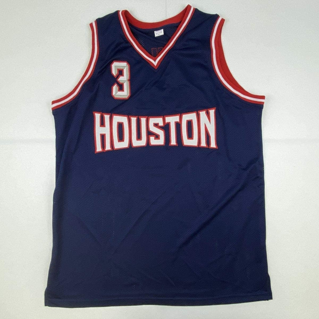 Autographed/Signed STEVE FRANCIS Houston Blue Jersey JSA COA Auto