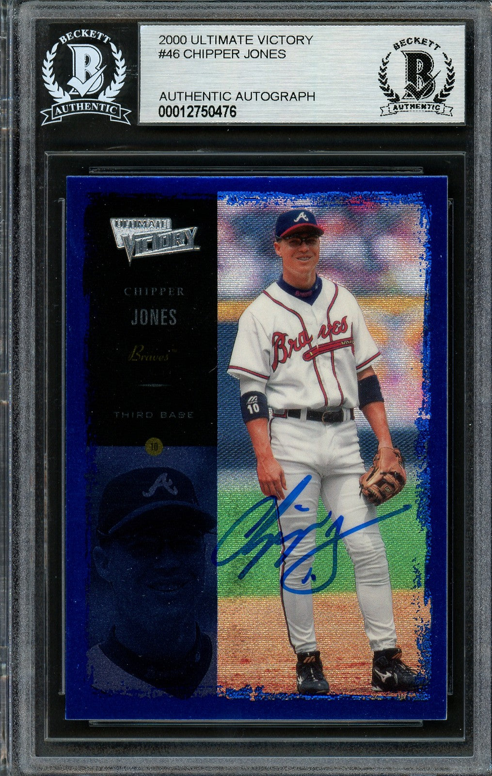 Chipper Jones Signed 2000 Upper Deck Ultimate Victory Card 46 Braves Beckett