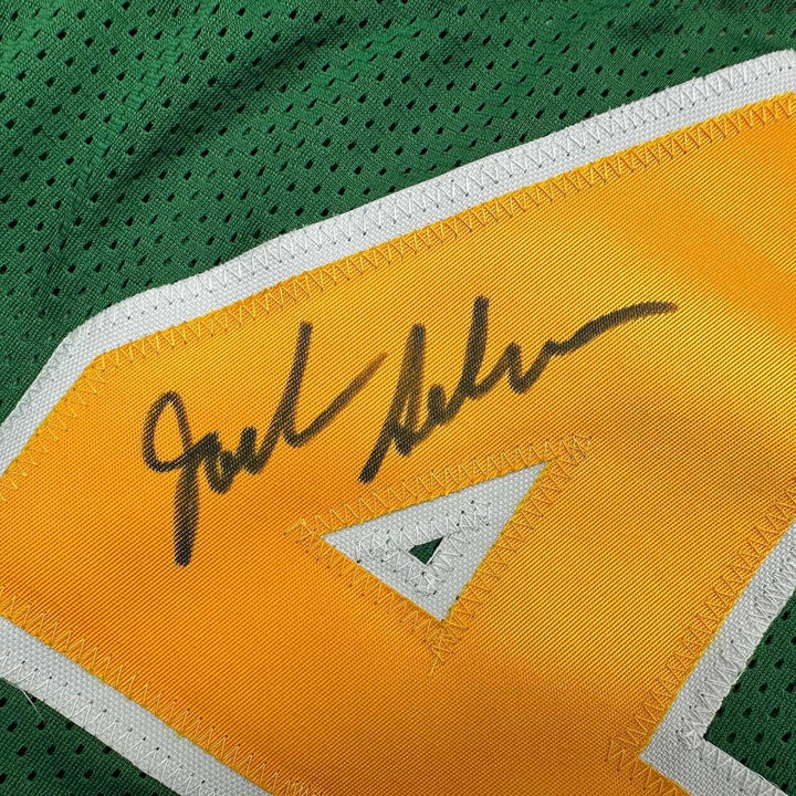Framed Autographed/Signed Jack Sikma 35x39 Seattle Green Jersey JSA COA