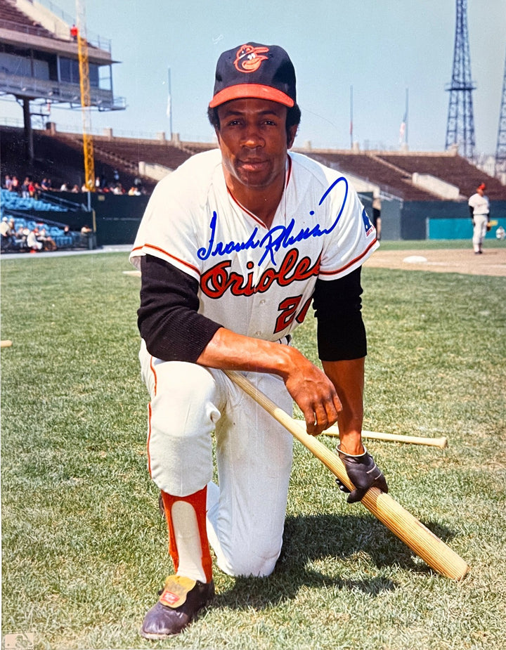 Frank Robinson signed Baltimore Orioles MLB 8x10 Photo imperfect- COA (HOF/TC)