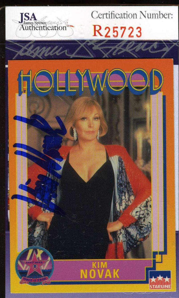 Kim Novak Hand Signed Jsa Hollywood Walk Fame Card Autograph Authentic