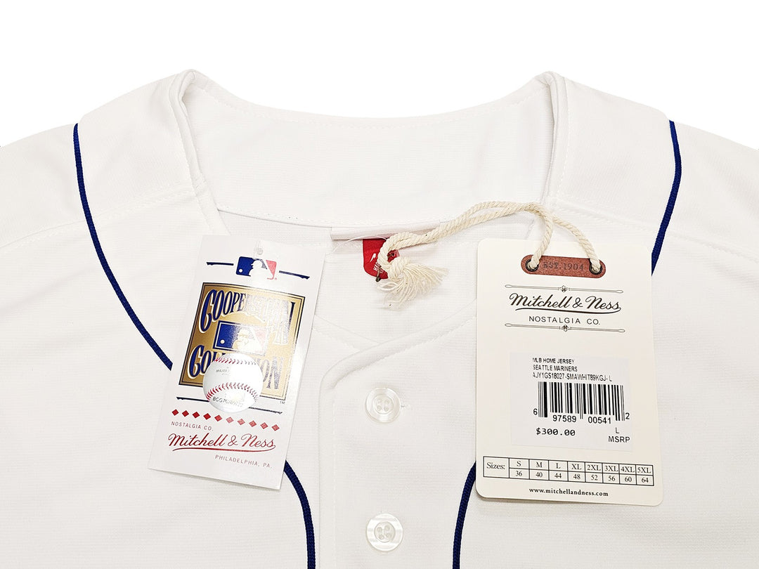 Mariners Ken Griffey Jr. Auto White Mitchell Ness 89L Cooperstown Jersey Beckett