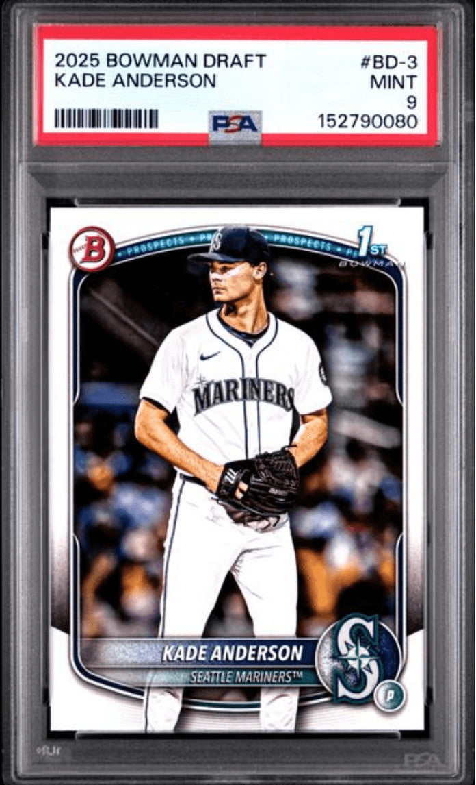Graded 2025 Topps Bowman Draft Kade Anderson #BD3 Rookie RC Card PSA 9