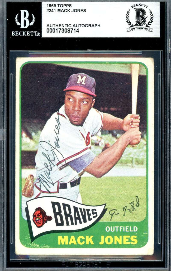 Mack Jones Beckett BAS Signed 1965 Topps Autograph