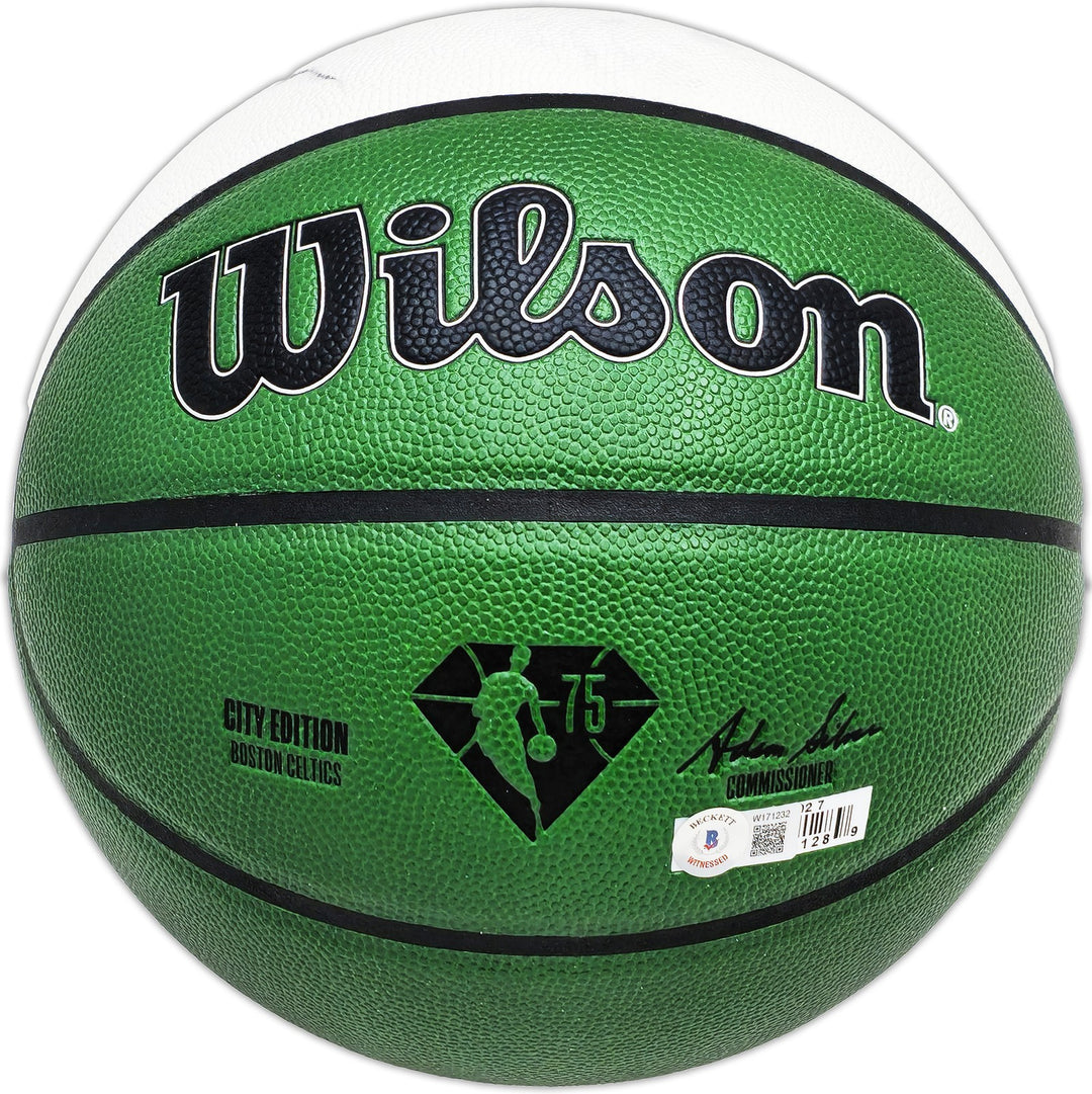 Larry Bird Auto Green City Edt Auerbach Smoke Logo Basketball Celtics Beckett