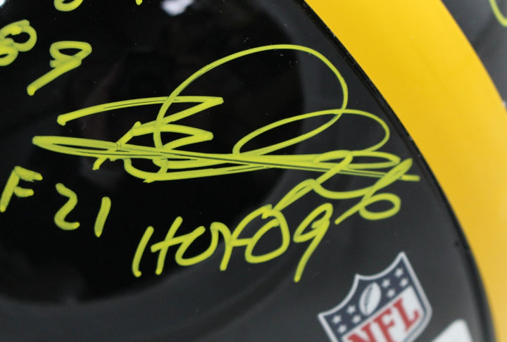 Pittsburgh Steelers Autographed HOF Pro Helmet Franco Bradshaw +12 Beckett 54612