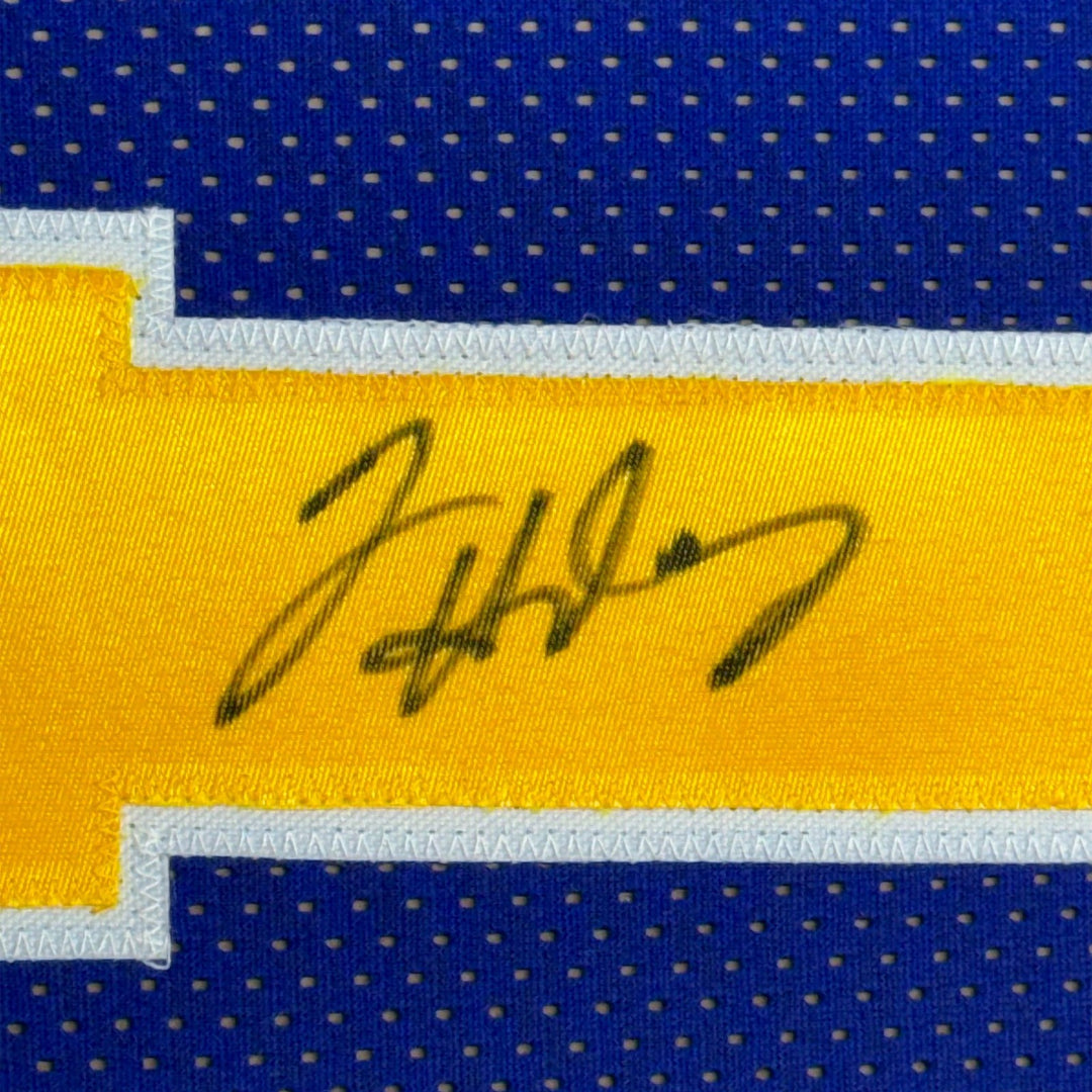 FRAMED Signed TIM HARDAWAY 35x39 Warriors Blue Jersey JSA COA Auto