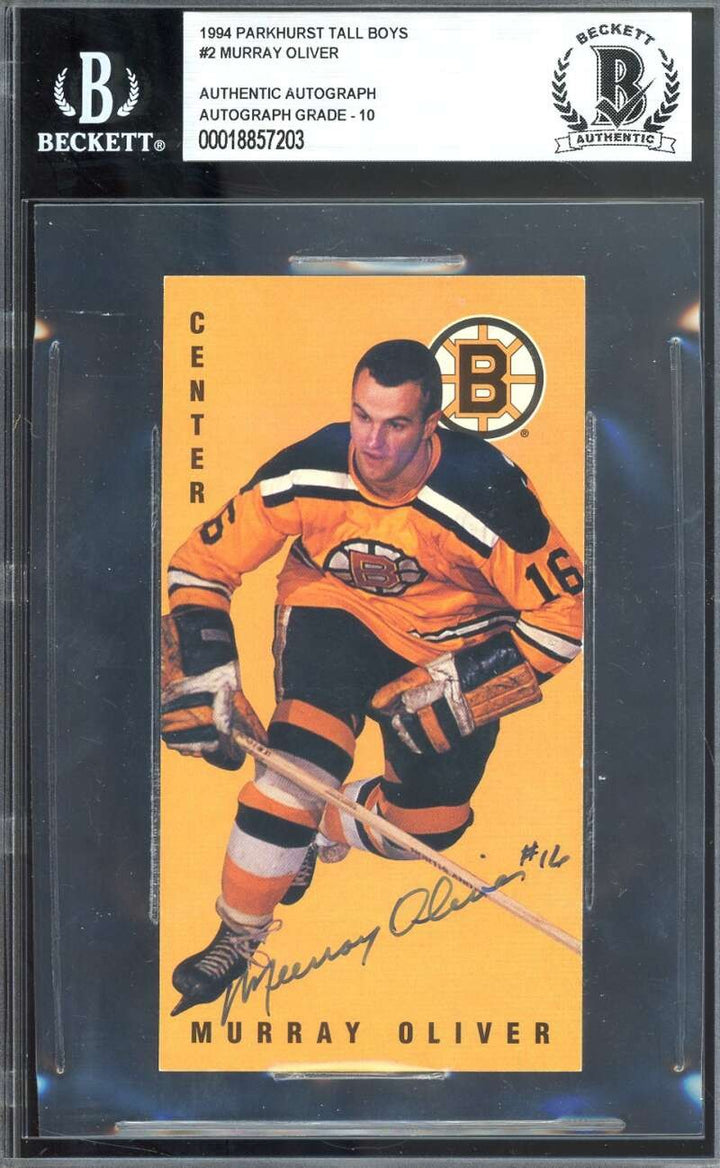 Murray Oliver Gem Mint 10 Beckett BAS Signed 1994 Parkhurst Tall Boys Auto