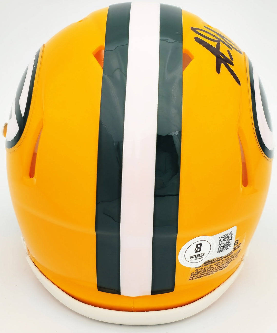 Aaron Jones Signed Green Bay Packers Yellow Speed Mini Helmet Beckett Witness