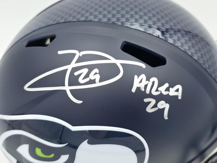 Earl Thomas III Signed Seahawks Blue Full Sz Rep Speed Helmet Beckett Wit