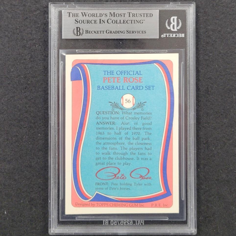 Pete Rose & Pete Rose Jr. signed Official Baseball Card Set 56 auto BAS BGS slab