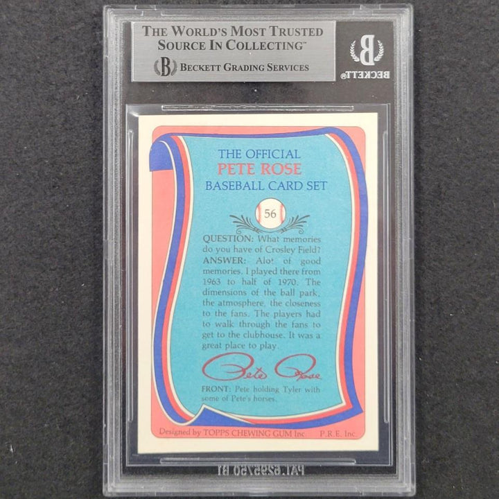 Pete Rose & Pete Rose Jr. signed Official Baseball Card Set 56 auto BAS BGS slab