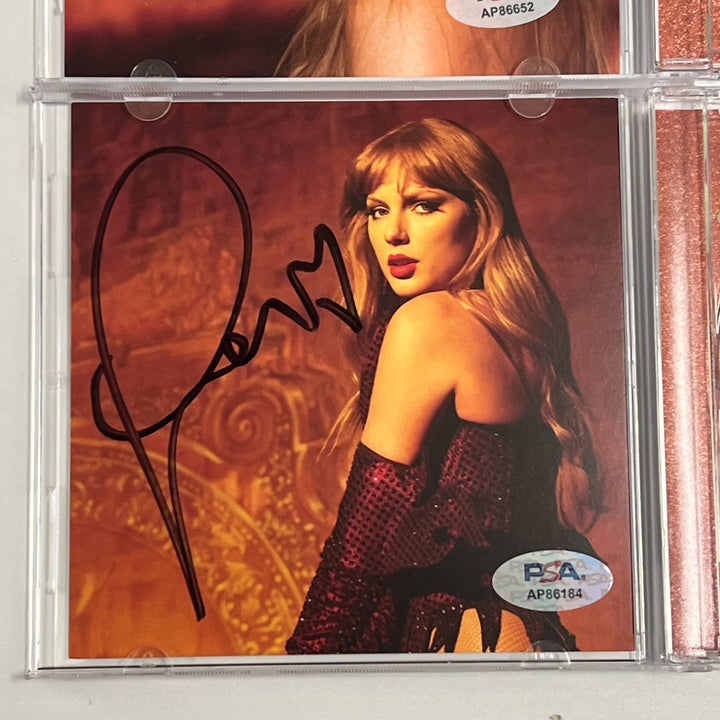 Taylor Swift Signed CD Cover Bundle PSA/DNA The Life of a Showgirl