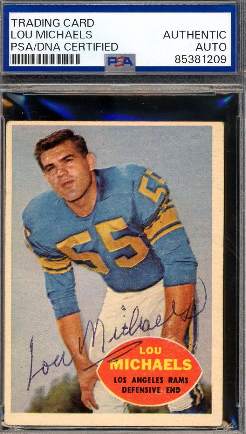 Lou Michaels PSA DNA Vintage Signed 1960 Topps Rookie Autograph