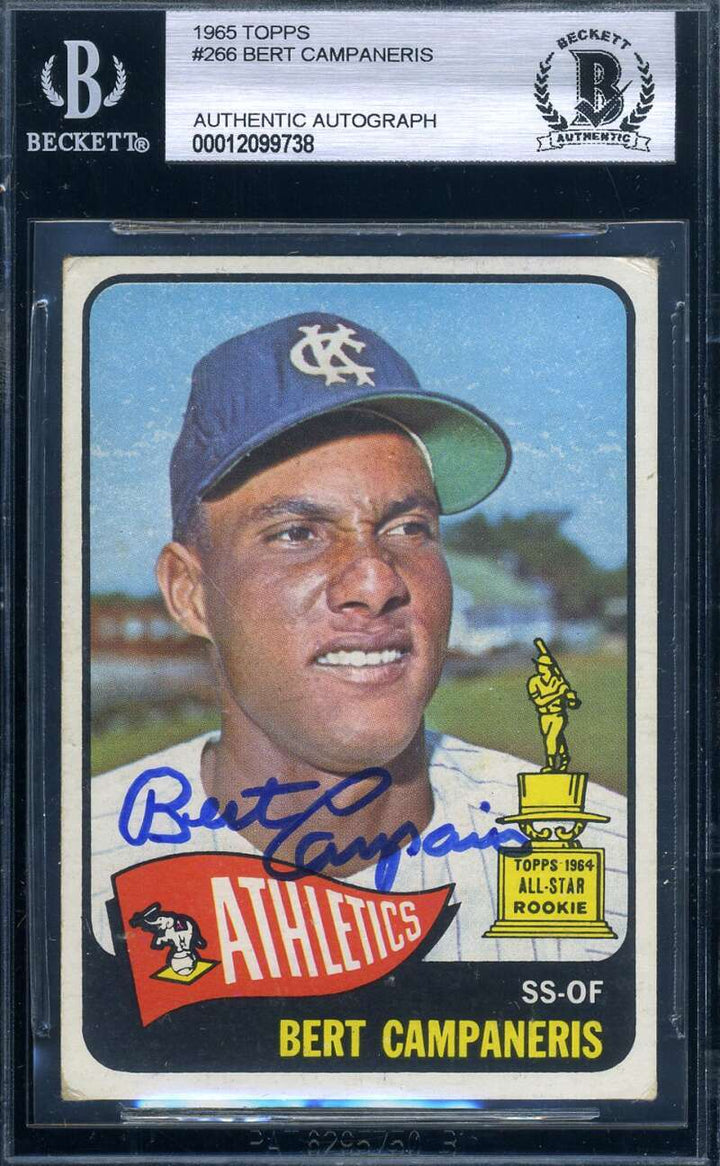 Bert Campaneris Beckett Signed 1965 Topps Rookie Autograph