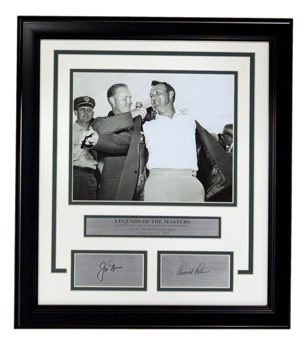 Jack Nicklaus Arnold Palmer Framed 8x10 PGA Photo w/ Laser Engraved Signatures