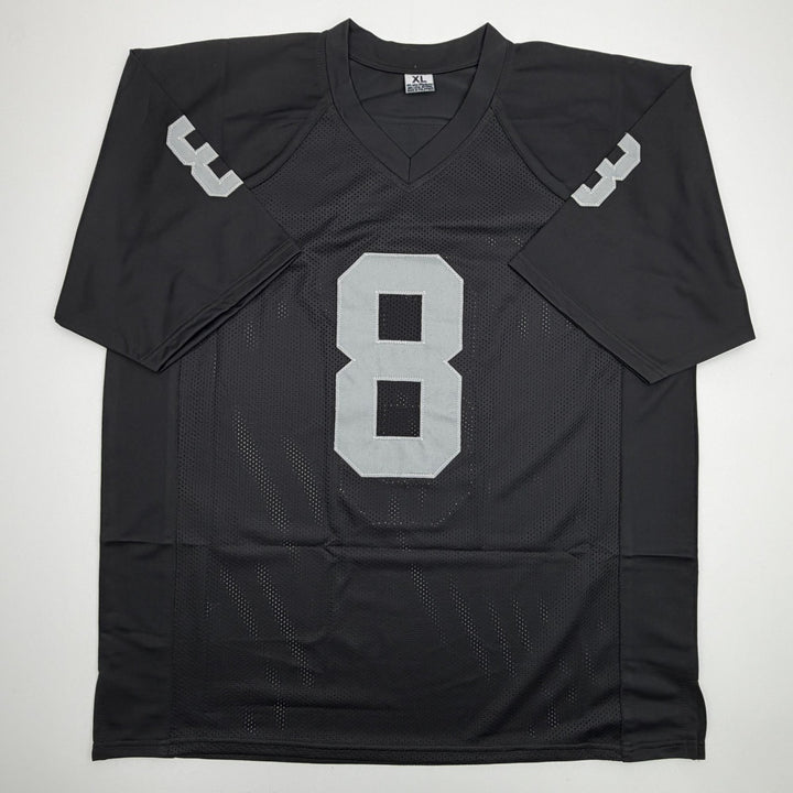 Autographed/Signed Ray Guy HOF Oakland Las Vegas Black Football Jersey JSA COA