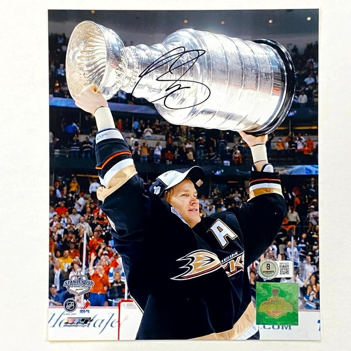 Chris Pronger signed Anaheim Ducks Stanley Cup 8x10 Photo autograph BAS Beckett