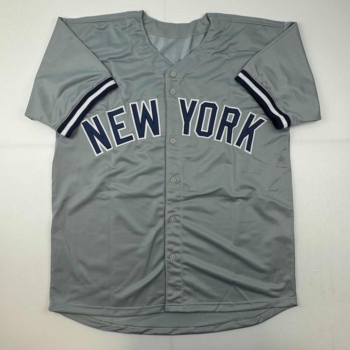 Autographed/Signed Jorge Posada New York Grey Jersey Beckett BAS COA
