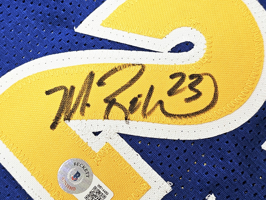 Warriors Chris Mullin, Tim Hardaway & Richmond Auto Blue Jersey Run TMC Beckett