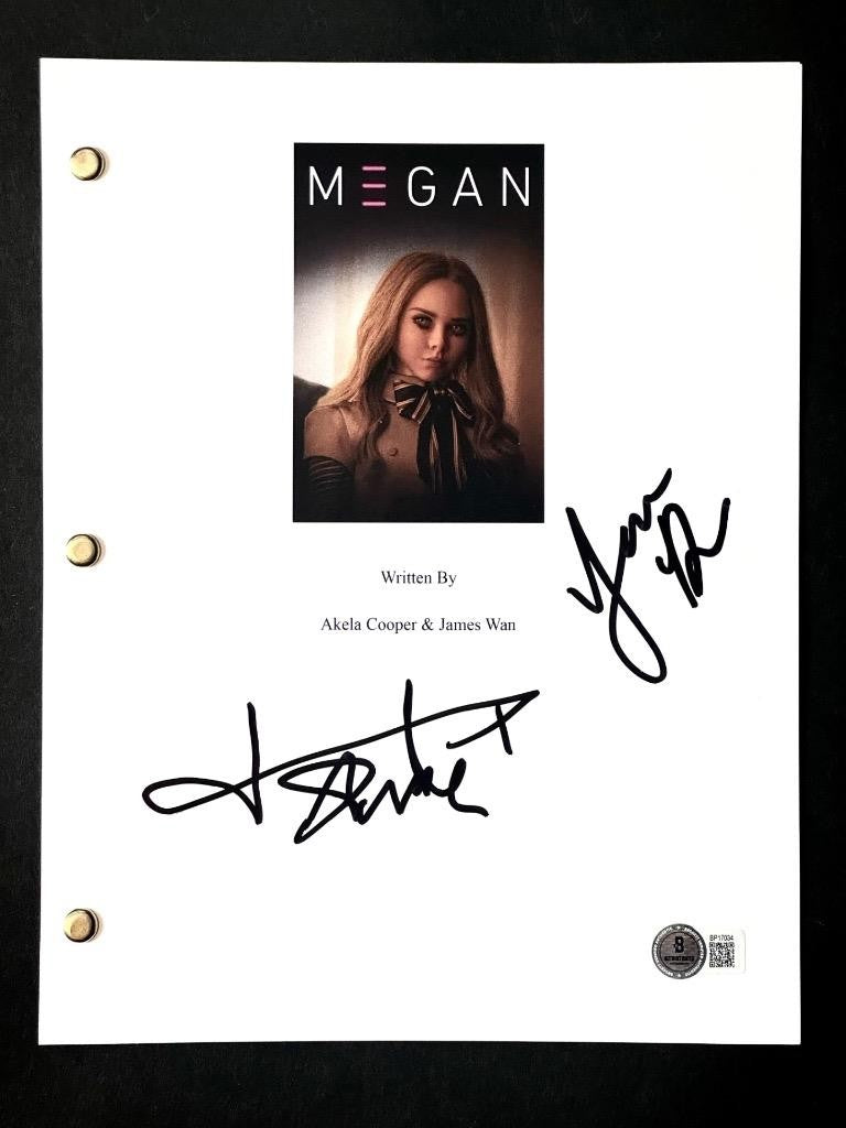 James Wan & Akela Cooper signed M3GAN script cover autograph (A) Beckett BAS
