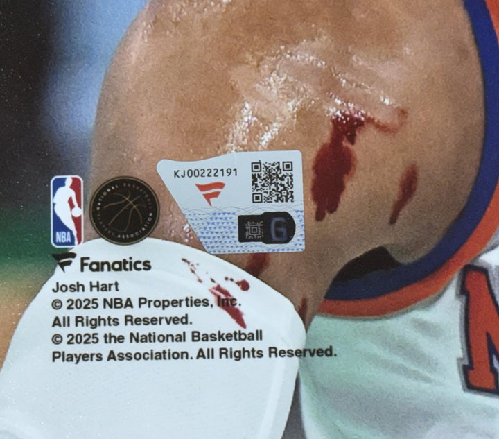 Josh Hart Signed 8x10 Framed Bleeding Playoff Photo NY Knicks Auto Fanatics COA