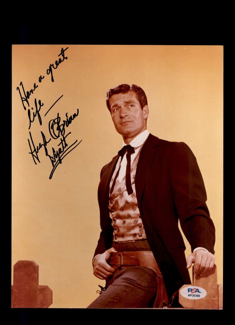 Hugh O'Brian PSA DNA Coa Signed 8x10 Photo Autograph