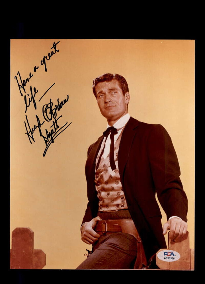 Hugh O'Brian PSA DNA Coa Signed 8x10 Photo Autograph
