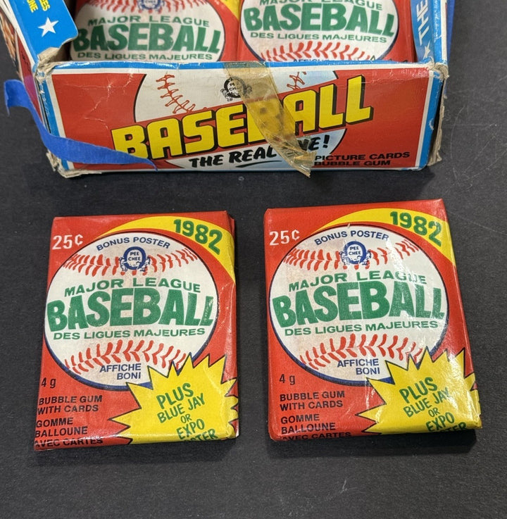 1982 O-PEE-CHEE Baseball Wax Pack Factory Sealed 2 Packs Lot