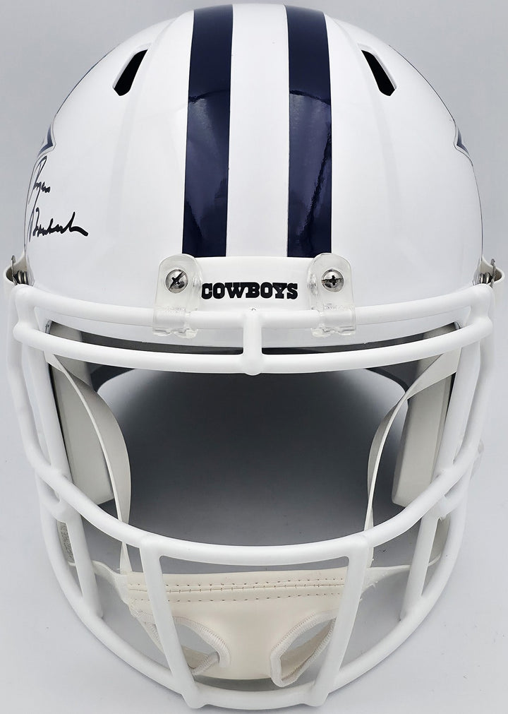 Roger Staubach Auto Cowboys 22 Alternate White Full Size Spd Rep Helmet Beckett