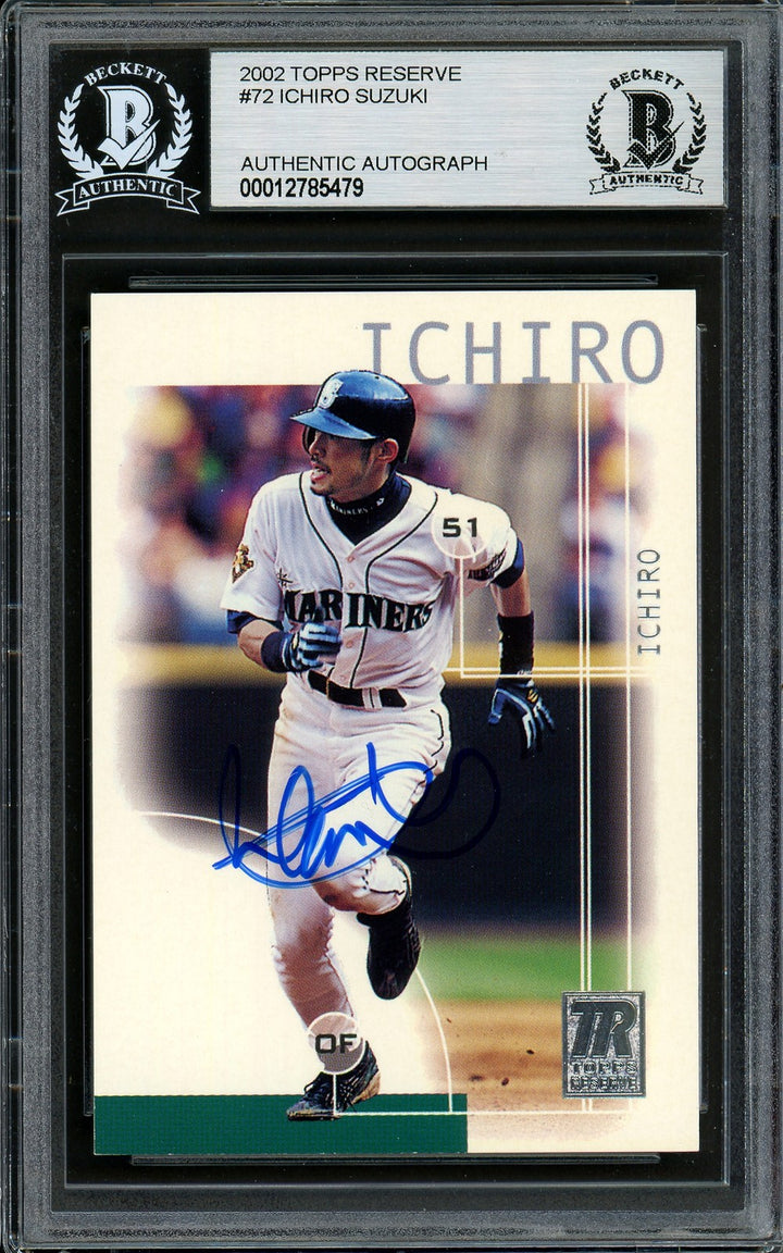 Ichiro Suzuki Signed 2002 Topps Reserve Card 72 Mariners Beckett #12785479