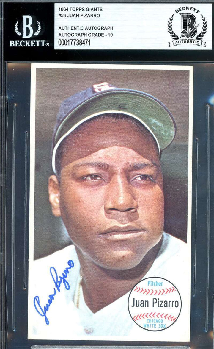 Juan Pizarro Gem Mint 10 Beckett BAS Signed 1964 Topps Giants Autographed